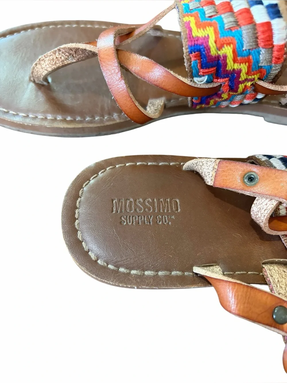 Mossimo Aztec Embroidered Colorful Slingback Summer Sandal